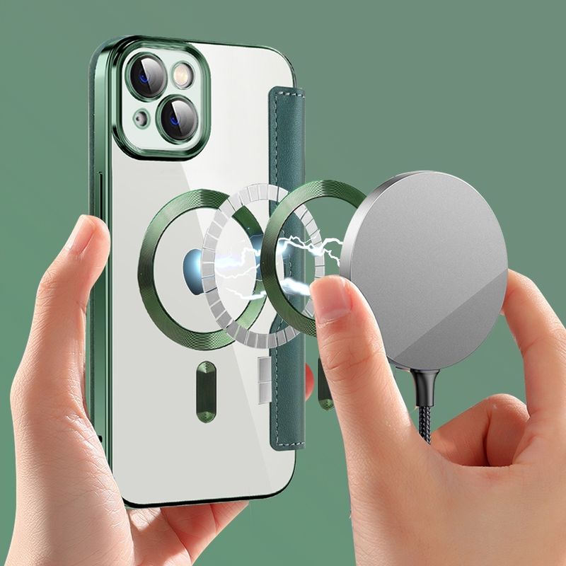 Laptop, Telefoane si Tablete - Telefoane mobile si accesorii - Accesorii Telefoane - Huse telefoane - Husa pentru iPhone 14 - Techsuit SmartMag Book Case - Verde - Infinity.ro