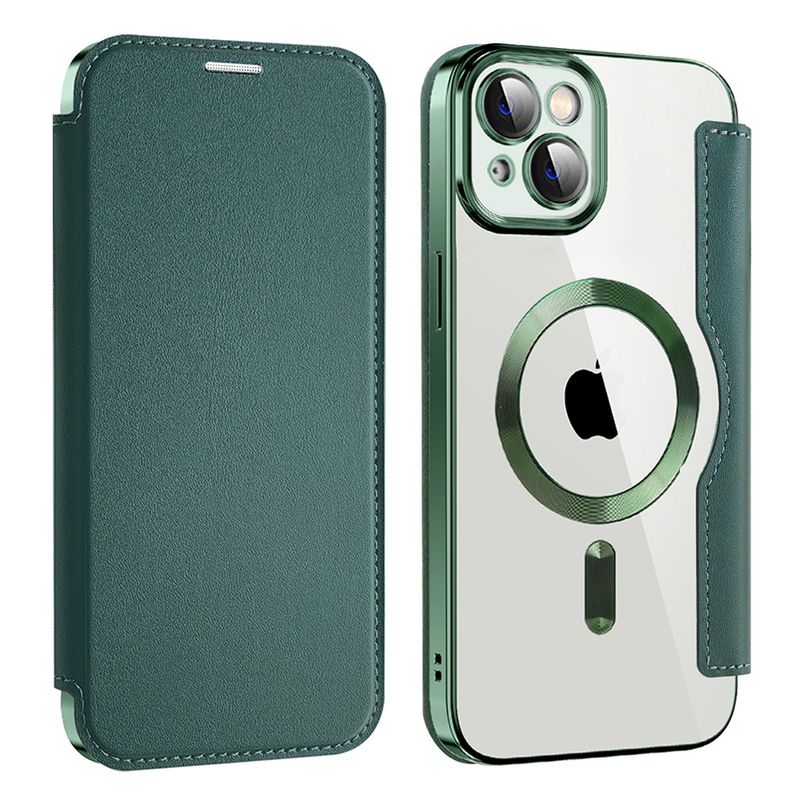 Laptop, Telefoane si Tablete - Telefoane mobile si accesorii - Accesorii Telefoane - Huse telefoane - Husa pentru iPhone 14 - Techsuit SmartMag Book Case - Verde - Infinity.ro