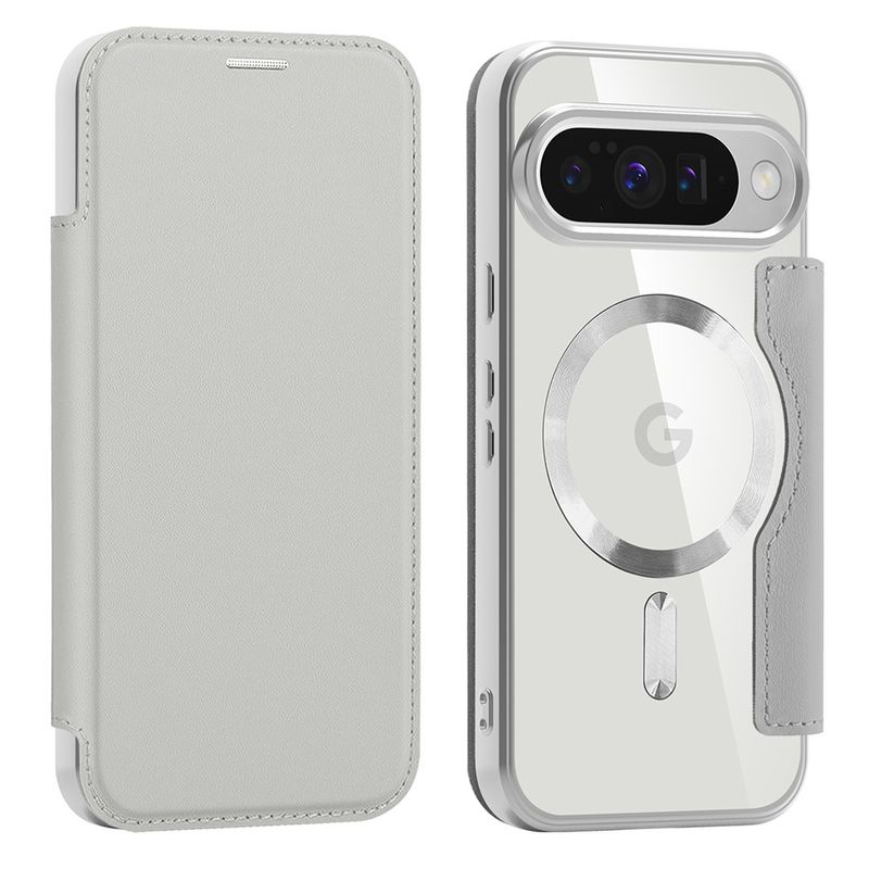 Laptop, Telefoane si Tablete - Telefoane mobile si accesorii - Accesorii Telefoane - Huse telefoane - Husa pentru Google Pixel 10 / 10 Pro - Techsuit SmartMag Book Case - Gri - Infinity.ro