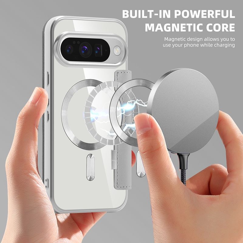 Laptop, Telefoane si Tablete - Telefoane mobile si accesorii - Accesorii Telefoane - Huse telefoane - Husa pentru Google Pixel 10 / 10 Pro - Techsuit SmartMag Book Case - Gri - Infinity.ro