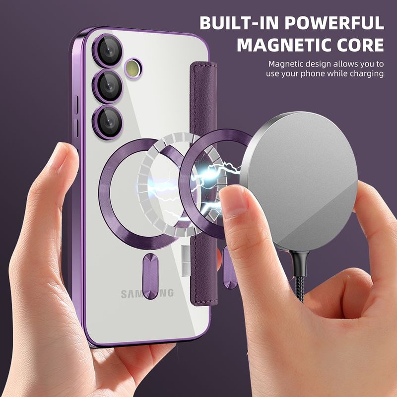 Laptop, Telefoane si Tablete - Telefoane mobile si accesorii - Accesorii Telefoane - Huse telefoane - Husa pentru Samsung Galaxy S23 Plus - Techsuit SmartMag Book Case - Mov - Infinity.ro