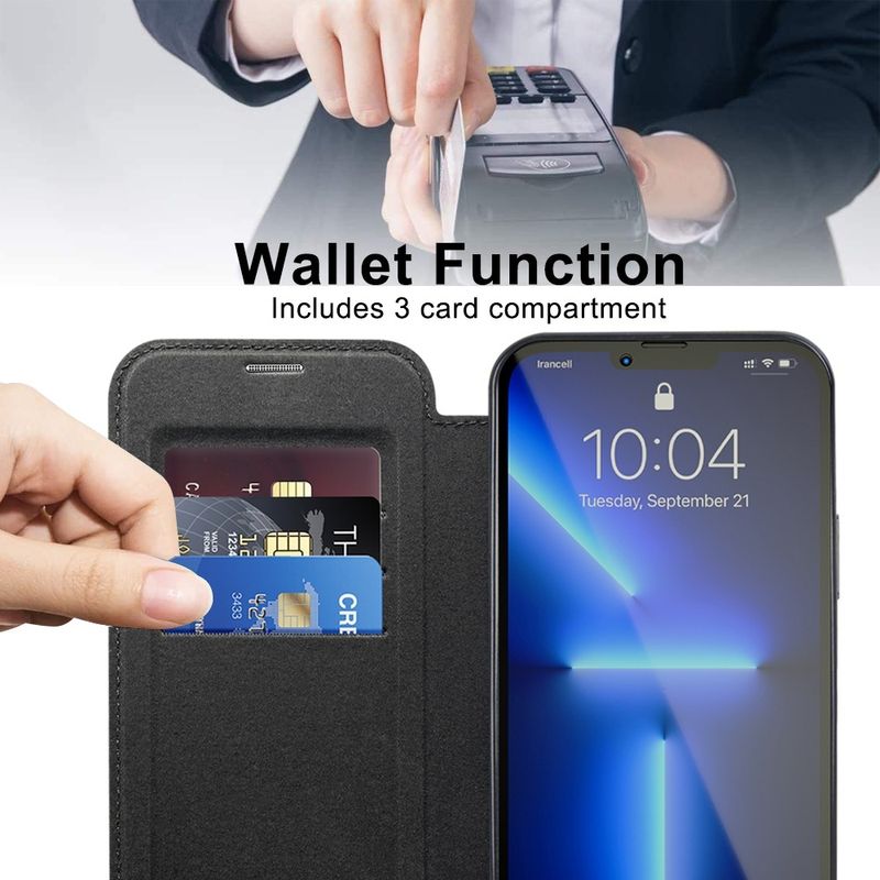 Laptop, Telefoane si Tablete - Telefoane mobile si accesorii - Accesorii Telefoane - Huse telefoane - Husa pentru iPhone 13 Pro - Techsuit SmartMag Book Case - Negru - Infinity.ro