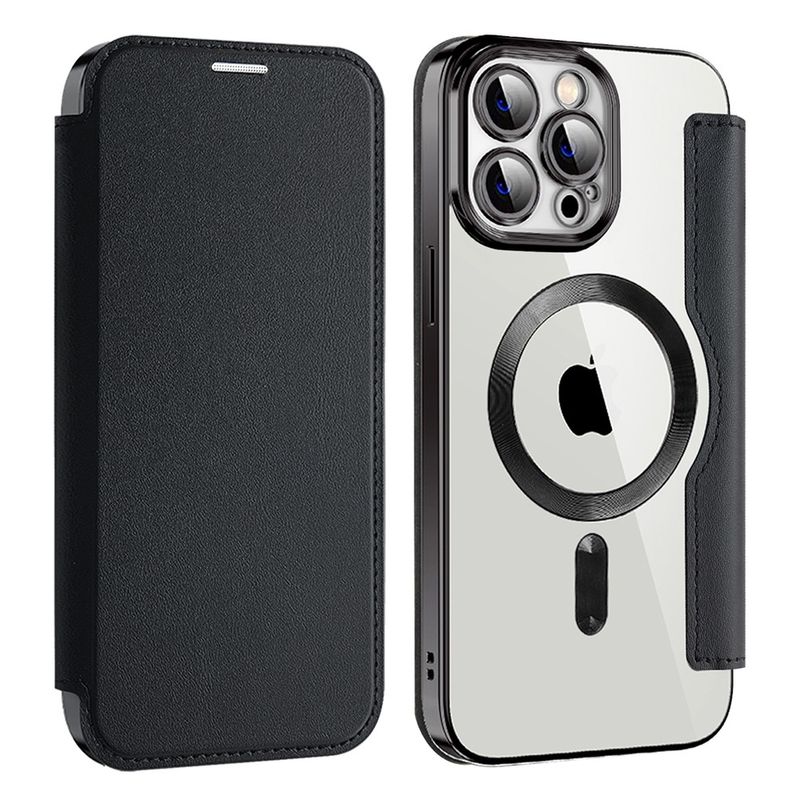 Laptop, Telefoane si Tablete - Telefoane mobile si accesorii - Accesorii Telefoane - Huse telefoane - Husa pentru iPhone 13 Pro - Techsuit SmartMag Book Case - Negru - Infinity.ro