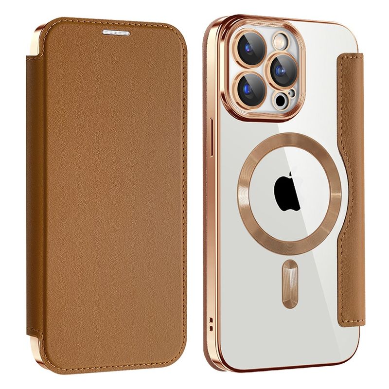 Laptop, Telefoane si Tablete - Telefoane mobile si accesorii - Accesorii Telefoane - Huse telefoane - Husa pentru iPhone 15 Pro Max - Techsuit SmartMag Book Case - Maro - Infinity.ro