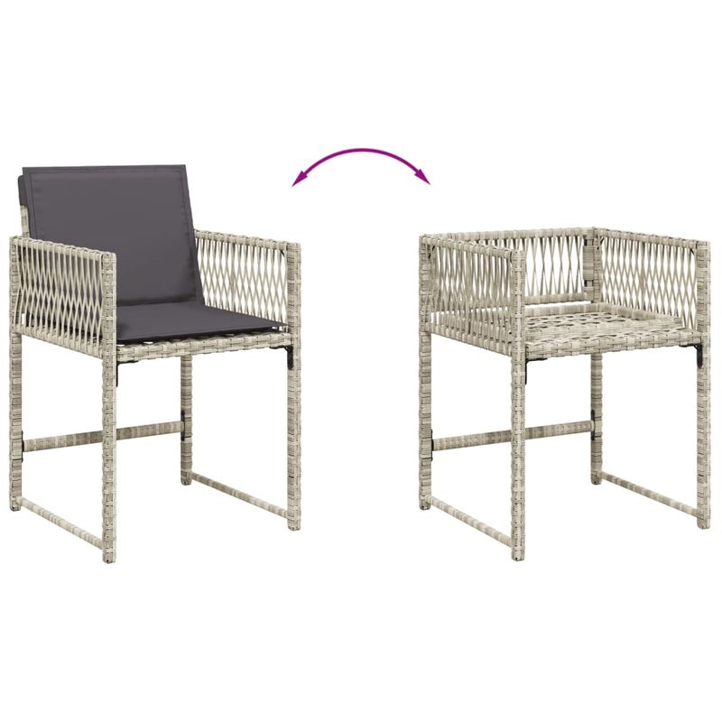 Casa si Gradina - Gradina si terasa - Mobilier exterior - Seturi mobila gradina - Set mobilier de gradina cu perne, 5 piese gri deschis poliratan - Infinity.ro