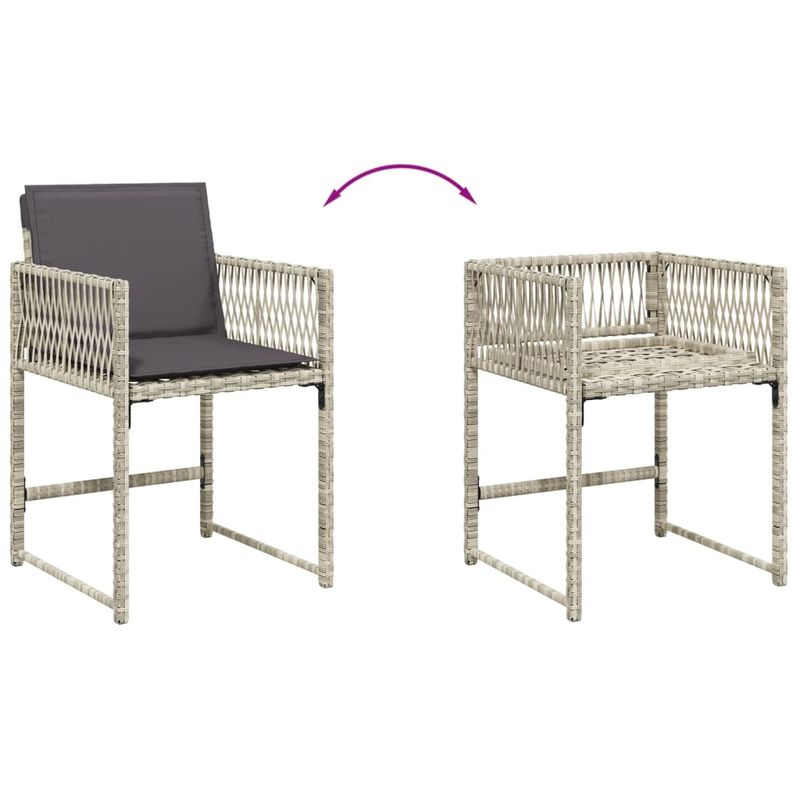 Casa si Gradina - Gradina si terasa - Mobilier exterior - Seturi mobila gradina - Set mobilier de gradina cu perne 11 piese gri deschis poliratan - Infinity.ro