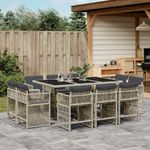 Casa si Gradina - Gradina si terasa - Mobilier exterior - Seturi mobila gradina - Set mobilier de gradina cu perne 11 piese gri deschis poliratan - Infinity.ro