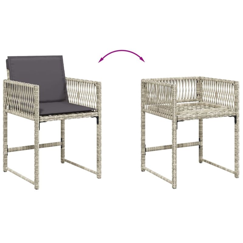 Casa si Gradina - Gradina si terasa - Mobilier exterior - Seturi mobila gradina - Set mobilier de gradina cu perne 11 piese gri deschis poliratan - Infinity.ro