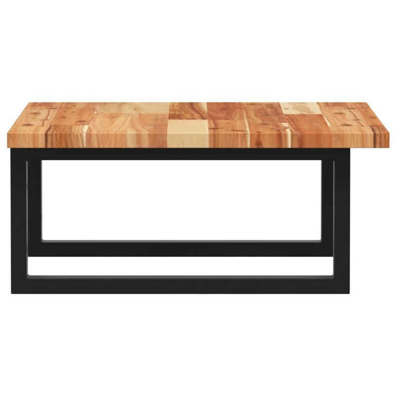 Casa si Gradina - Mobilier - Biblioteci si rafturi - Rafturi - Raft pentru lavoar montat pe perete, otel și lemn masiv acacia, maro închis și negru, mărime 50x50x2 cm, model dreptunghiular - Infinity.ro