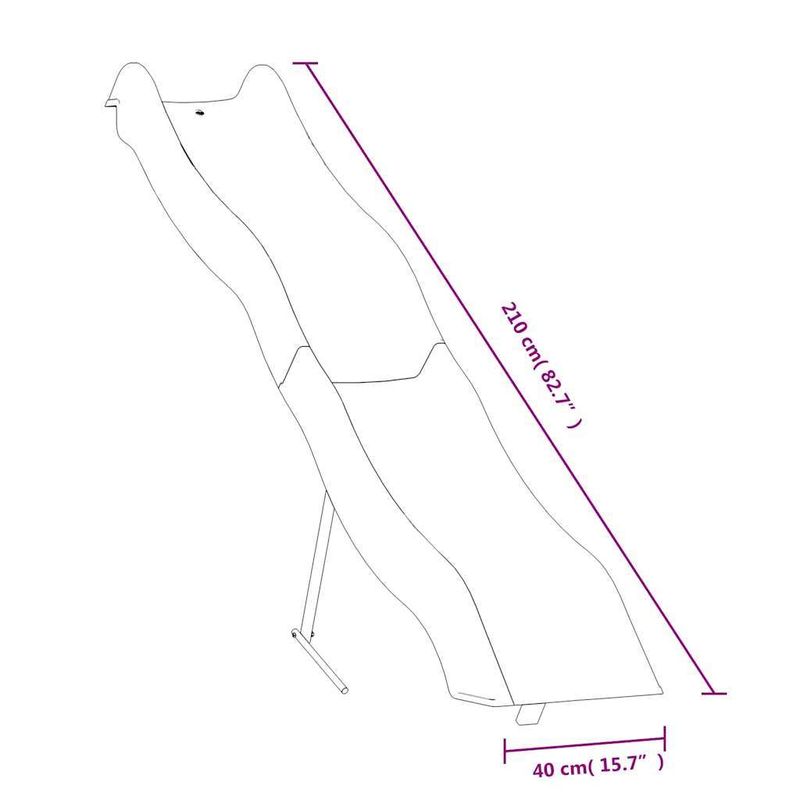 Jucarii, Copii si Bebe - Jucarii si jocuri - Jucarii de exterior - Spatii de joaca si accesorii - Tobogan de joaca, albastru, 210x40 cm, polipropilena - Infinity.ro