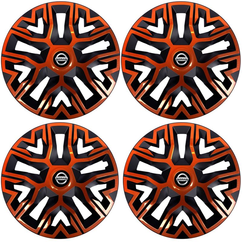 Auto si Moto - Anvelope si jante - Accesorii roti - Capace roti - Set 4 Capace Roti 14 inchi (R14), Best Cupru-Negru, Compatibile Cu Nissan - Infinity.ro