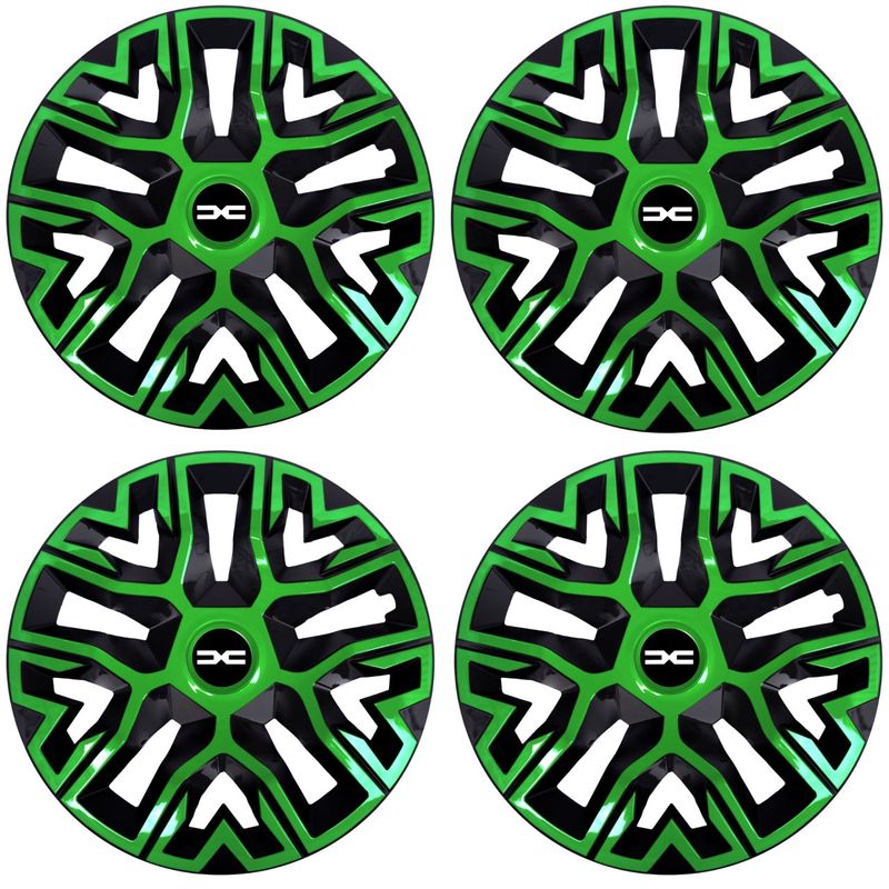Auto si Moto - Anvelope si jante - Accesorii roti - Capace roti - Set 4 Capace Roti 14 inchi (R14), Best Verde-Negru, Compatibile Cu Dacia Nou - Infinity.ro