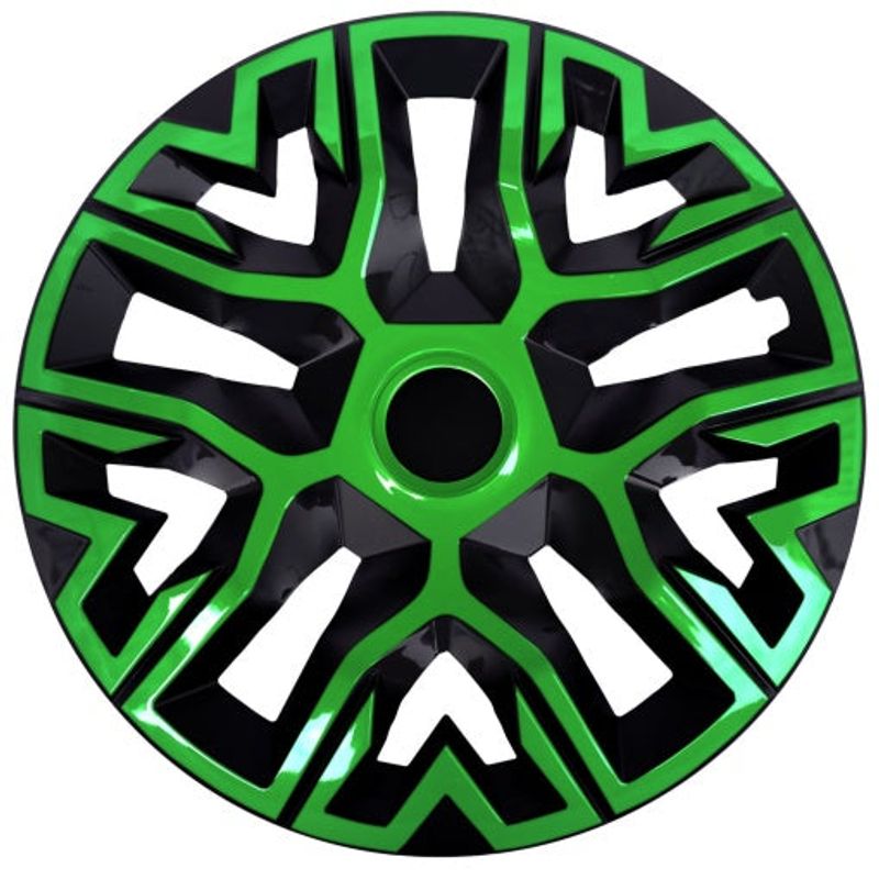 Auto si Moto - Anvelope si jante - Accesorii roti - Capace roti - Set 4 Capace Roti 14 inchi (R14), Best Verde-Negru, Compatibile Cu Dacia - Infinity.ro