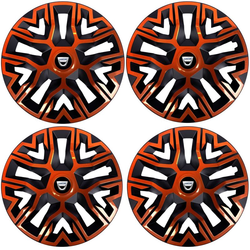 Auto si Moto - Anvelope si jante - Accesorii roti - Capace roti - Set 4 Capace Roti 14 inchi (R14), Best Cupru-Negru, Compatibile Cu Dacia - Infinity.ro