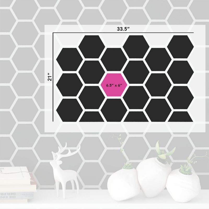 Casa si Gradina - Decoratiuni - DIY - Sabloane decorative pereti - Sablon Perete vopsire, tencuiala 900x600x0.7mm Honeycomb Refolosibil, model MXSP7065 - Infinity.ro