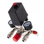 Casa si Gradina - Electrice - Echipamente electrice - Accesorii compresoare - Presostat compresor aer cu 2 cai, cuple rapide si supapa cu reglaj al presiunii de iesire 220V 15A XM806873T - Infinity.ro