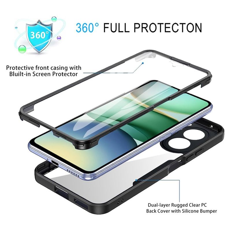 Laptop, Telefoane si Tablete - Telefoane mobile si accesorii - Accesorii Telefoane - Huse telefoane - Husa pentru Xiaomi Rosumi A5A 4G (Standard) + Folie - Techsuit ColorVerse 360 Series - Negru - Infinity.ro