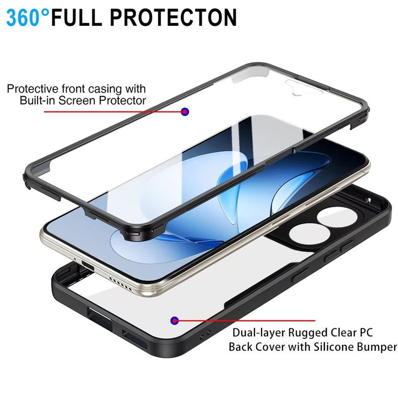 Laptop, Telefoane si Tablete - Telefoane mobile si accesorii - Accesorii Telefoane - Huse telefoane - Husa pentru Oppo Reno13 + Folie - Techsuit ColorVerse 360 Series - Negru - Infinity.ro