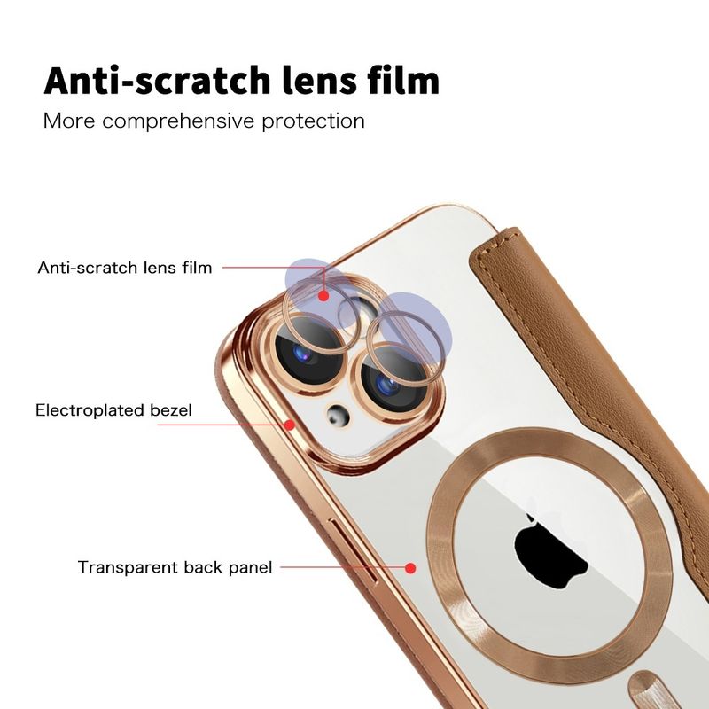 Laptop, Telefoane si Tablete - Telefoane mobile si accesorii - Accesorii Telefoane - Huse telefoane - Husa pentru iPhone 15 - Techsuit SmartMag Book Case - Maro - Infinity.ro