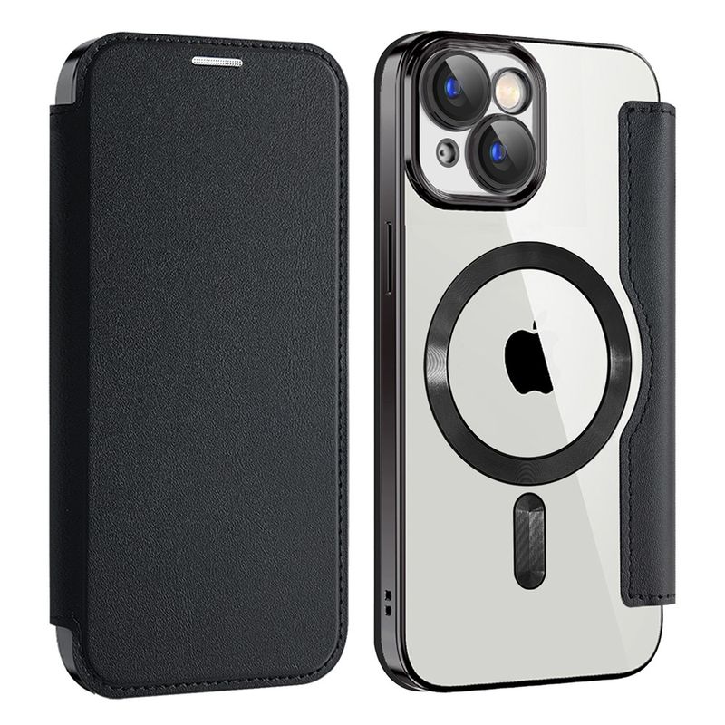 Laptop, Telefoane si Tablete - Telefoane mobile si accesorii - Accesorii Telefoane - Huse telefoane - Husa pentru iPhone 15 - Techsuit SmartMag Book Case - Negru - Infinity.ro
