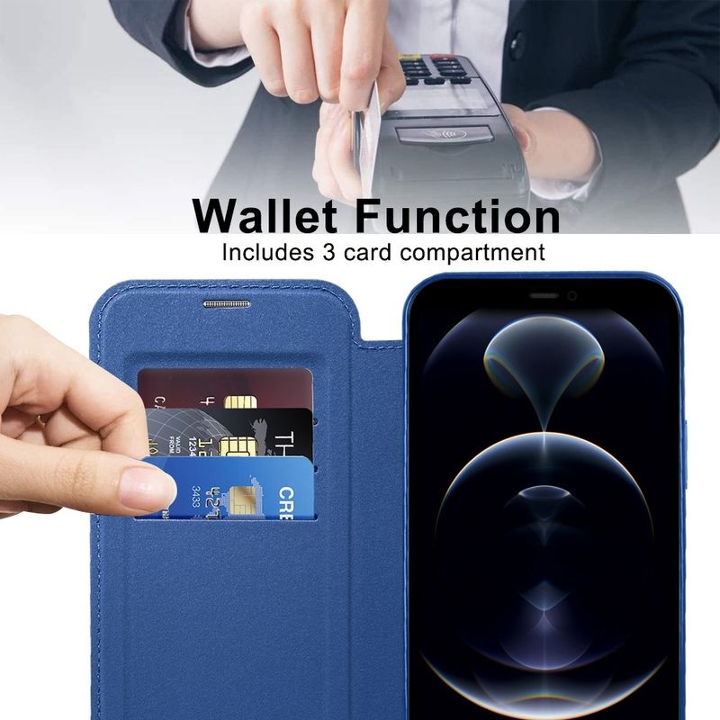 Laptop, Telefoane si Tablete - Telefoane mobile si accesorii - Accesorii Telefoane - Huse telefoane - Husa pentru iPhone 12 Pro - Techsuit SmartMag Book Case - Albastru - Infinity.ro
