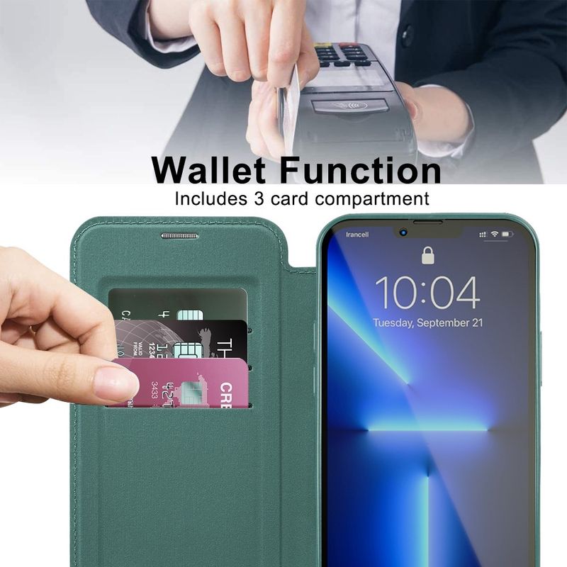 Laptop, Telefoane si Tablete - Telefoane mobile si accesorii - Accesorii Telefoane - Huse telefoane - Husa pentru iPhone 13 Pro Max - Techsuit SmartMag Book Case - Verde - Infinity.ro
