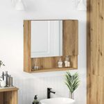 Casa si Gradina - Mobilier - Mobilier baie - Comode baie - Dulap cu oglinda stejar artizanal 59 x 17 x 55 cm Lemn compozit - Infinity.ro