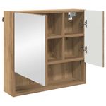 Casa si Gradina - Mobilier - Mobilier baie - Comode baie - Dulap cu oglinda stejar artizanal 59 x 17 x 55 cm Lemn compozit - Infinity.ro