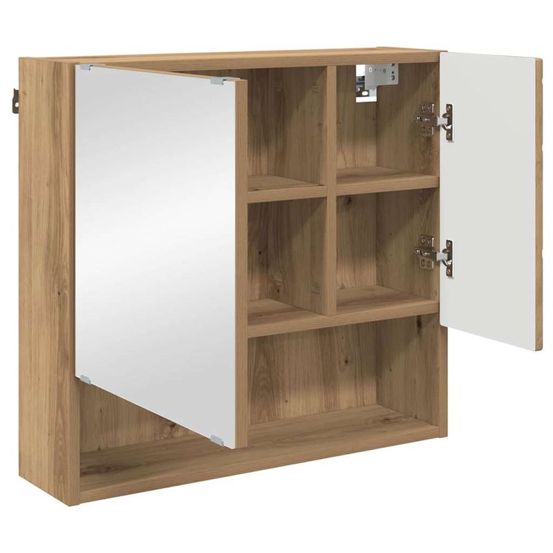 Casa si Gradina - Mobilier - Mobilier baie - Comode baie - Dulap cu oglinda stejar artizanal 59 x 17 x 55 cm Lemn compozit - Infinity.ro