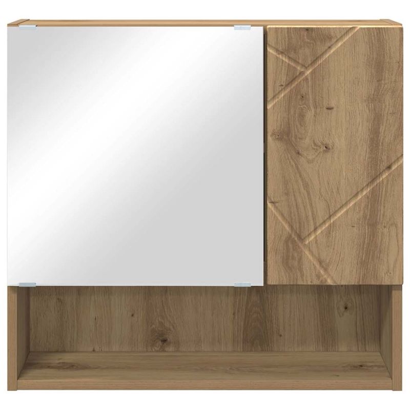 Casa si Gradina - Mobilier - Mobilier baie - Comode baie - Dulap cu oglinda stejar artizanal 59 x 17 x 55 cm Lemn compozit - Infinity.ro