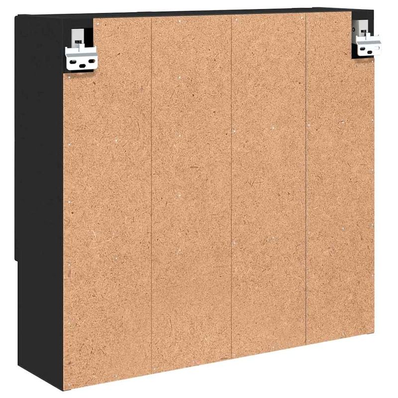 Casa si Gradina - Mobilier - Mobilier baie - Comode baie - Dulap cu oglinda cu raft Negru 59 x 17 x 55 cm Lemn compozit - Infinity.ro