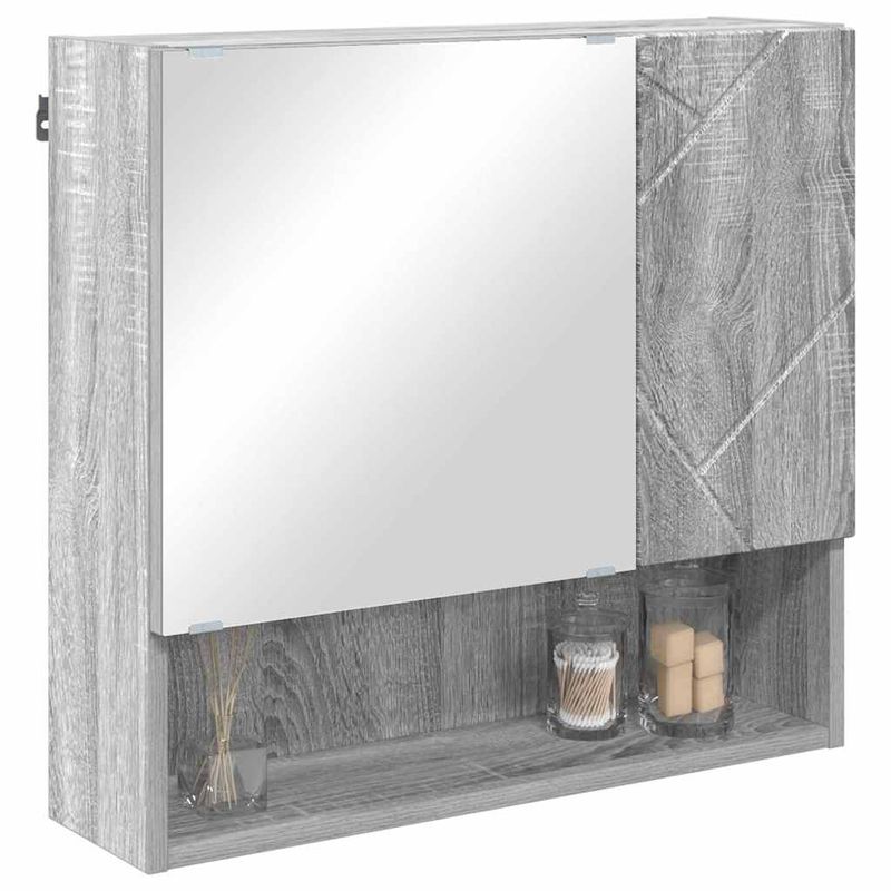 Casa si Gradina - Mobilier - Mobilier baie - Comode baie - Dulap cu oglinda sonoma gri 59 x 17 x 55 cm Lemn compozit - Infinity.ro