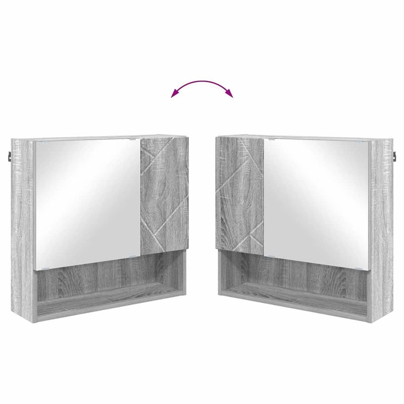 Casa si Gradina - Mobilier - Mobilier baie - Comode baie - Dulap cu oglinda sonoma gri 59 x 17 x 55 cm Lemn compozit - Infinity.ro