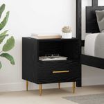 Casa si Gradina - Mobilier - Comode si corpuri - Noptiere - Noptiera cu sertar Negru 40 x 35 x 47.5 cm Lemn compozit - Infinity.ro