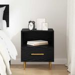 Casa si Gradina - Mobilier - Comode si corpuri - Noptiere - Noptiera cu sertar Negru 40 x 35 x 47.5 cm Lemn compozit - Infinity.ro