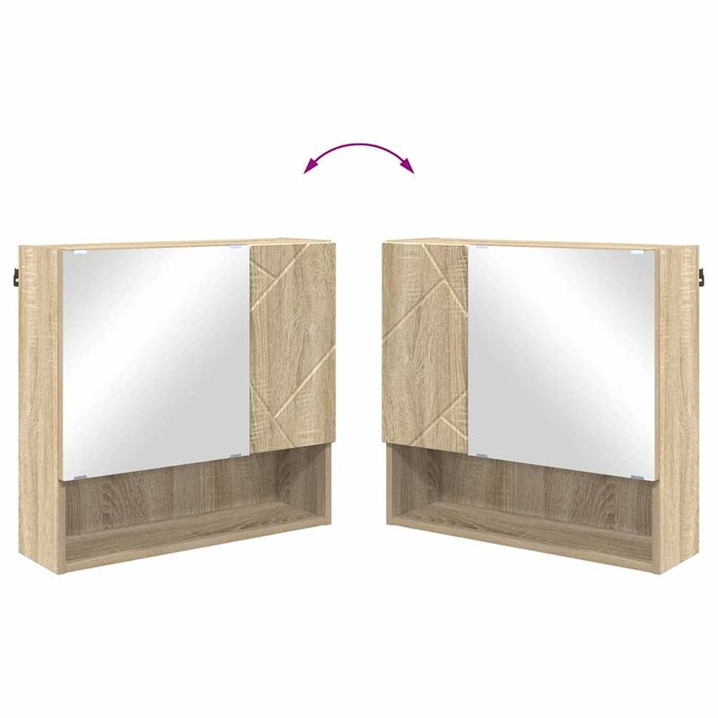 Casa si Gradina - Mobilier - Mobilier baie - Comode baie - Dulap cu oglinda Stejar sonoma 59 x 17 x 55 cm Lemn compozit - Infinity.ro