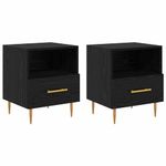 Casa si Gradina - Mobilier - Comode si corpuri - Noptiere - Noptiera cu sertar 2 pcs Negru 40 x 35 x 47.5 cm Lemn compozit - Infinity.ro