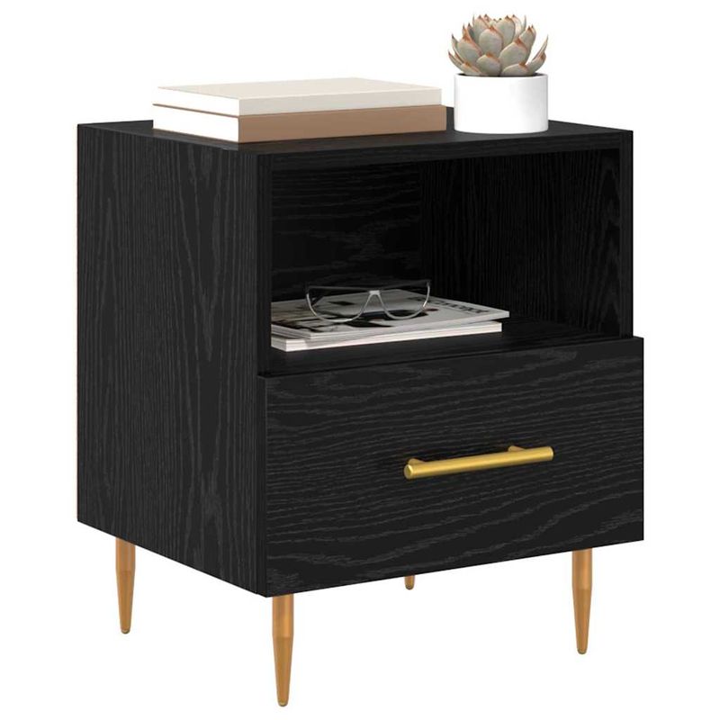 Casa si Gradina - Mobilier - Comode si corpuri - Noptiere - Noptiera cu sertar 2 pcs Negru 40 x 35 x 47.5 cm Lemn compozit - Infinity.ro