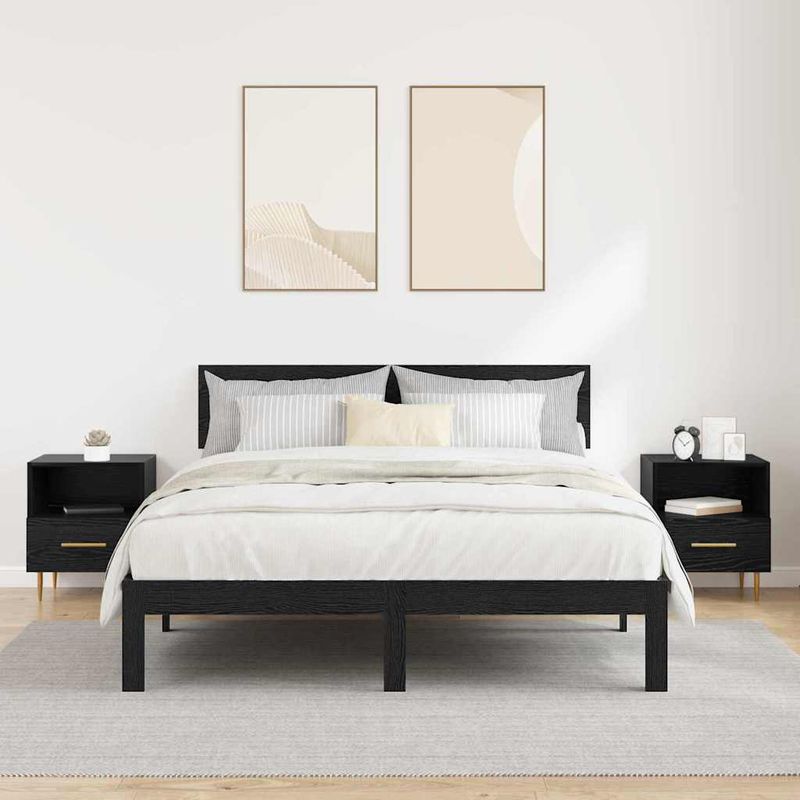 Casa si Gradina - Mobilier - Comode si corpuri - Noptiere - Noptiera cu sertar 2 pcs Negru 40 x 35 x 47.5 cm Lemn compozit - Infinity.ro