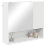 Casa si Gradina - Mobilier - Mobilier baie - Comode baie - Dulap cu oglinda cu raft Alb 59 x 17 x 55 cm Lemn compozit - Infinity.ro