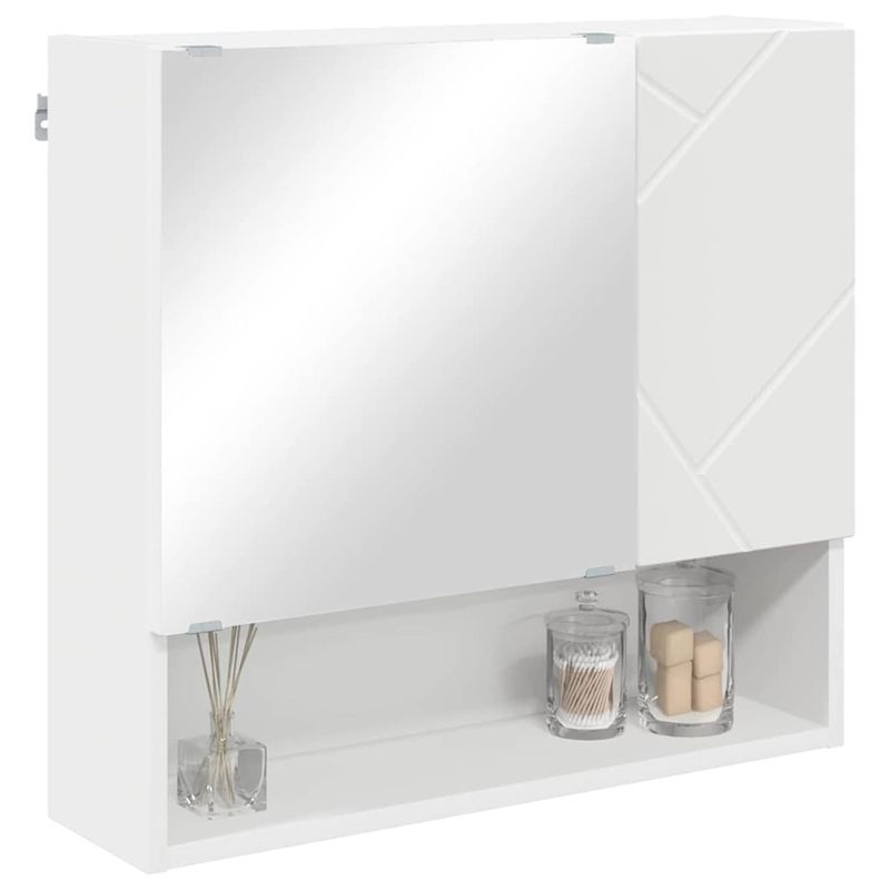 Casa si Gradina - Mobilier - Mobilier baie - Comode baie - Dulap cu oglinda cu raft Alb 59 x 17 x 55 cm Lemn compozit - Infinity.ro