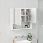Casa si Gradina - Mobilier - Mobilier baie - Comode baie - Dulap cu oglinda cu raft Alb 59 x 17 x 55 cm Lemn compozit - Infinity.ro