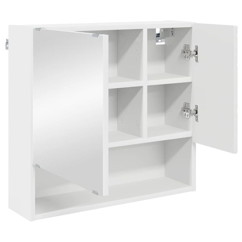Casa si Gradina - Mobilier - Mobilier baie - Comode baie - Dulap cu oglinda cu raft Alb 59 x 17 x 55 cm Lemn compozit - Infinity.ro