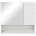 Casa si Gradina - Mobilier - Mobilier baie - Comode baie - Dulap cu oglinda cu raft Alb 59 x 17 x 55 cm Lemn compozit - Infinity.ro