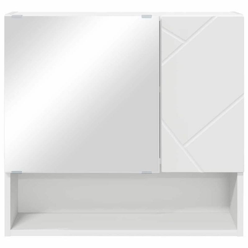 Casa si Gradina - Mobilier - Mobilier baie - Comode baie - Dulap cu oglinda cu raft Alb 59 x 17 x 55 cm Lemn compozit - Infinity.ro