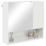 Casa si Gradina - Mobilier - Mobilier baie - Comode baie - Dulap cu oglinda cu raft Alb foarte lucios 59 x 17 x 55 cm - Infinity.ro