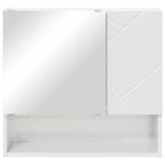 Casa si Gradina - Mobilier - Mobilier baie - Comode baie - Dulap cu oglinda cu raft Alb foarte lucios 59 x 17 x 55 cm - Infinity.ro