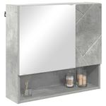Casa si Gradina - Mobilier - Mobilier baie - Comode baie - Dulap cu oglinda cu usa Gri beton 59 x 17 x 55 cm Lemn compozit - Infinity.ro