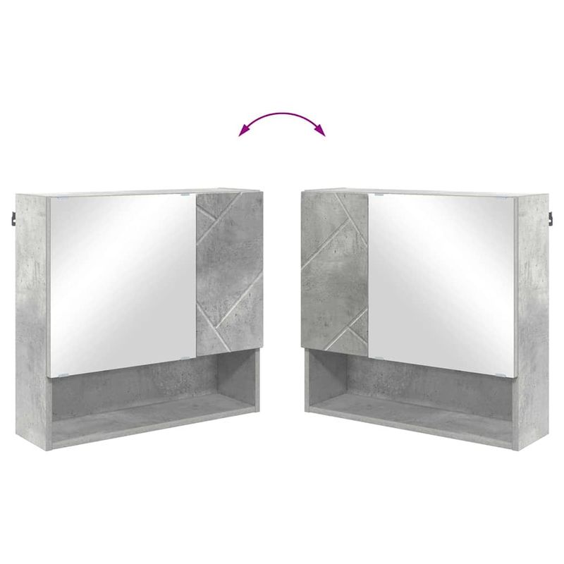 Casa si Gradina - Mobilier - Mobilier baie - Comode baie - Dulap cu oglinda cu usa Gri beton 59 x 17 x 55 cm Lemn compozit - Infinity.ro
