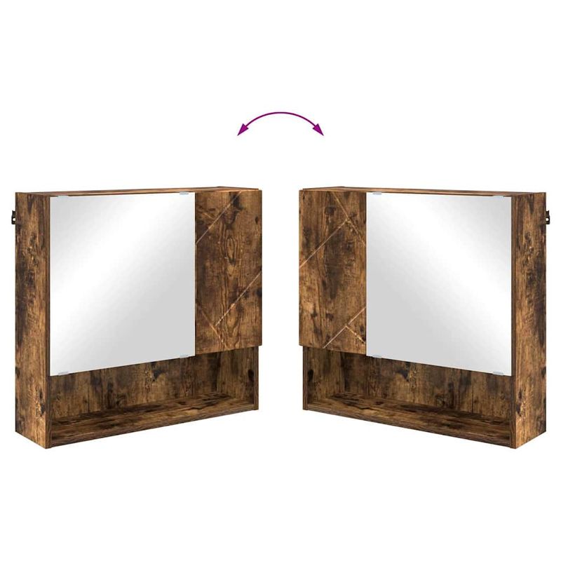 Casa si Gradina - Mobilier - Mobilier baie - Comode baie - Dulap cu oglinda Stejar afumat 59 x 17 x 55 cm Lemn compozit - Infinity.ro